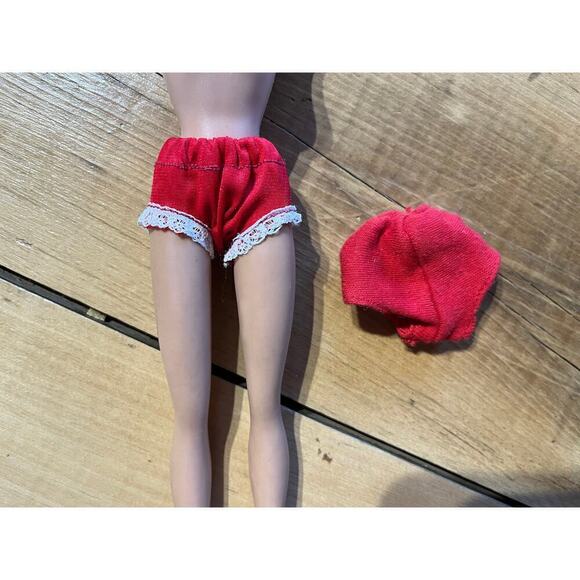 2 Vintage Barbie underwear/undergarments. Red. 1 w/ white lace trim. - Picture 1 of 2